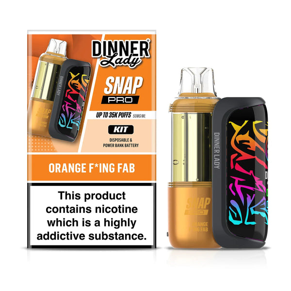 Dinner Lady Snap Pro 35K disposable vape kit with sleek design and colorful mouthpiece, featuring compact, portable vaping device.