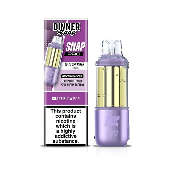 Dinner Lady Snap Pro 35K disposable vape pods in sleek packaging, designed for easy use and flavorful vaping experience.