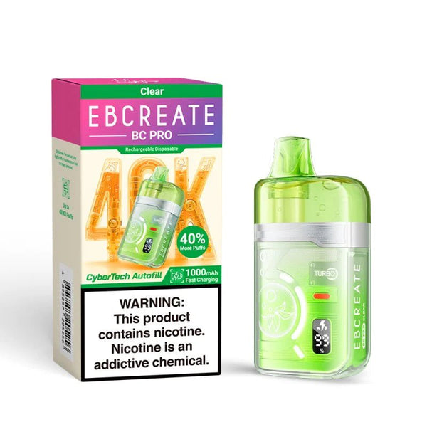 EBCREATE BC PRO 2026 disposable vape device with sleek design and branding, designed for easy use and portability.