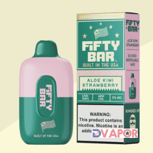 Fifty Bar 6500 Disposable Vape device with sleek design and colorful branding, designed for easy vaping on the go.