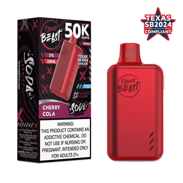 Flavor Beast XBM50 50K disposable vape device with sleek design and flavor selection, designed for easy, on-the-go vaping.
