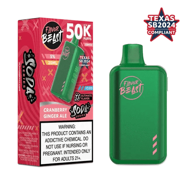 Flavor Beast XBM50 50K disposable vape device with sleek design and colorful branding, designed for easy use and portability.
