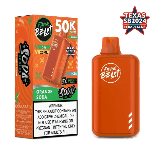 Flavor Beast XBM50 50K disposable vape device with sleek design and colorful branding, perfect for on-the-go vaping.