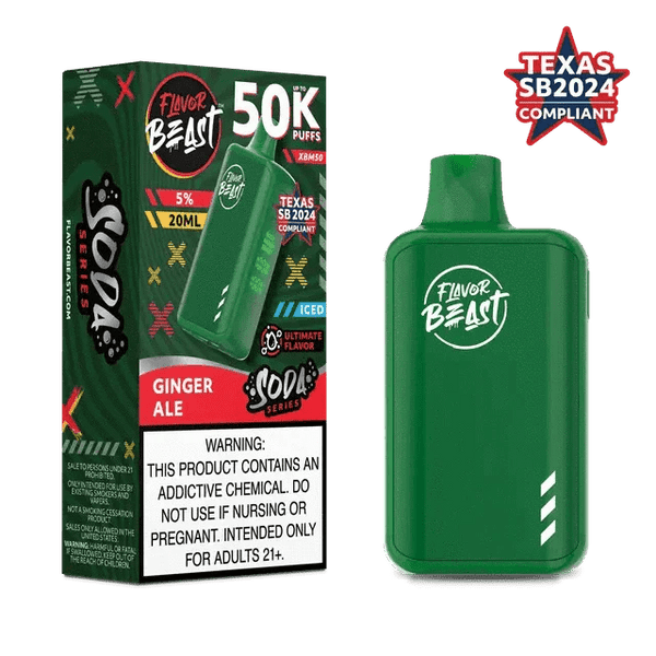 Flavor Beast XBM50 50K disposable vape device with colorful packaging and sleek design.