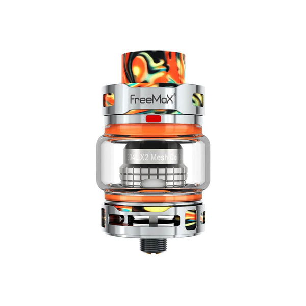 FreeMax Fireluke 3 Maxluke sub-ohm tank with glass chamber, stainless steel body, and adjustable airflow for vaping.