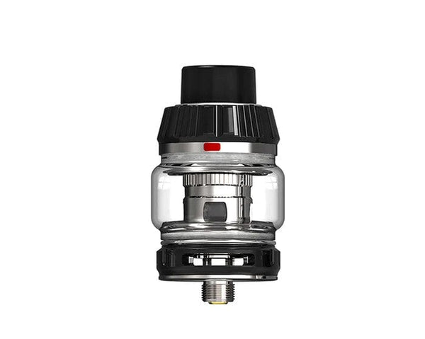 FreeMax Fireluke 4 Sub-Ohm Tank vape part with glass and metal construction, showing the tank's design and airflow holes.
