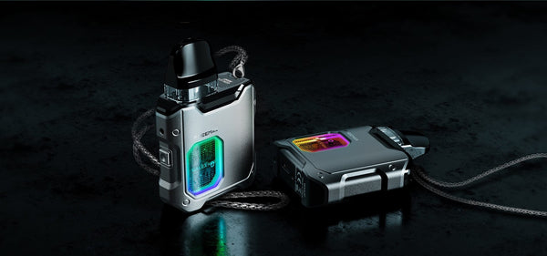FreeMax Galex Nano Pod System hardware with sleek design and compact size, featuring mouthpiece and pod cartridge visible.