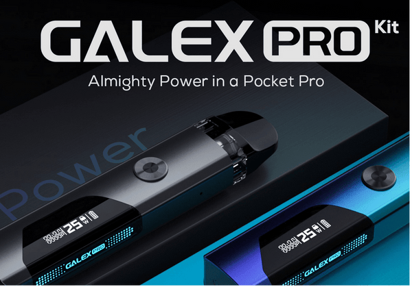 FreeMax Galex Pro 25W Pod Kit showing the compact hardware with a sleek design and replaceable pod system.