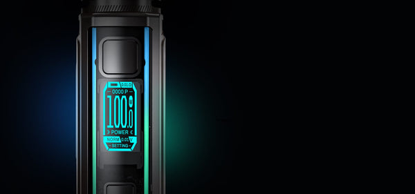 FreeMax Marvos X 100W starter kit hardware with sleek black mod and matching tank, featuring adjustable airflow and compact design.
