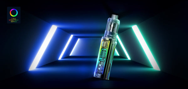 FreeMax Marvos X 100W Starter Kit hardware with sleek design and adjustable wattage display, ideal for vaping enthusiasts.