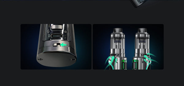 FreeMax Marvos X 100W Starter Kit hardware with sleek design, featuring adjustable wattage and compact build for vaping.