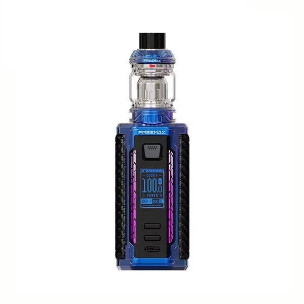 FreeMax Maxus 3 200W starter kit hardware with sleek design and adjustable settings, featuring a compact vape device and accessories.