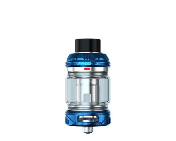 FreeMax Maxus Pro 3 vape tank with glass and metal construction, displaying airflow vents and mouthpiece.