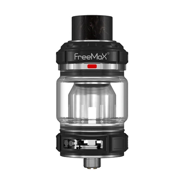 FreeMax Maxus Pro Sub-Ohm Tank vape part with glass and metal construction, featuring adjustable airflow and coil system.