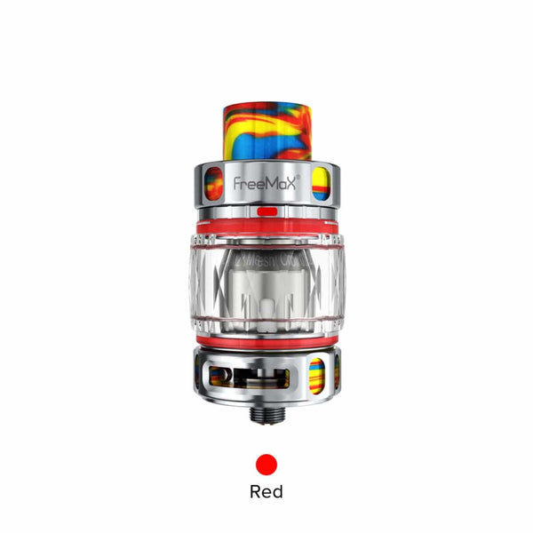 FreeMax Maxus Pro Sub-Ohm Tank vape part showing a sleek, black sub-ohm tank with adjustable airflow and glass chamber.