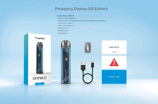 FreeMax Onnix 2 15W pod system device with sleek design, compact hardware, and integrated mouthpiece for vaping.