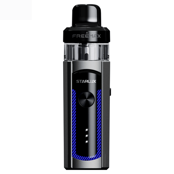 FreeMax Starlux 40W pod system hardware with sleek design, compact size, and integrated mouthpiece.