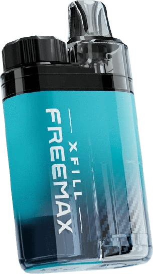 FreeMax Xfill Pod Kit hardware with sleek design, featuring refillable pods and compact build for easy vaping on the go.