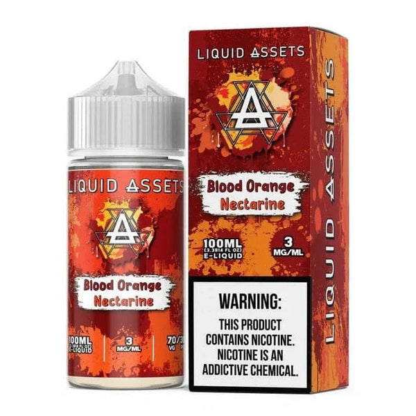 FROZEN Blood Orange Nectarine Salt E-liquid by Liquid Assets in 30mL bottle with vibrant orange and nectarine flavor branding