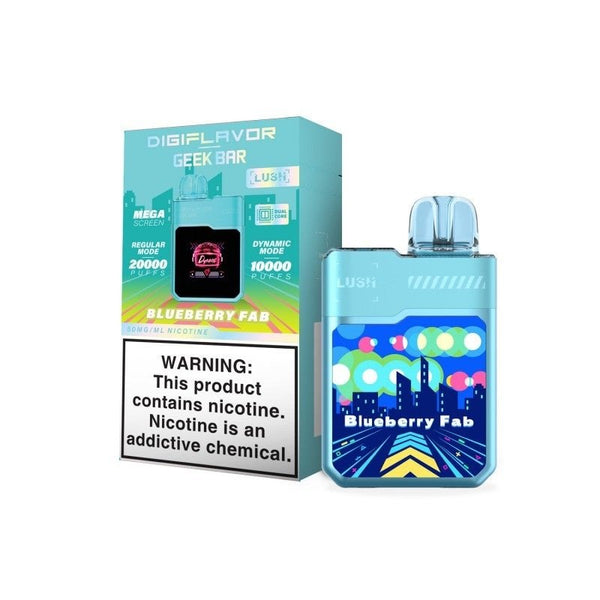 Geek Bar DIGIFLAVOR Lush 20k Puff Disposable Vape, 18ML, sleek design and vibrant colors for easy vaping.
