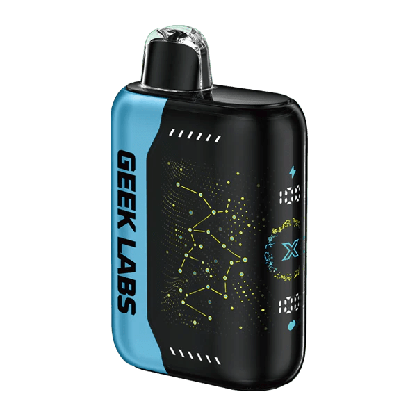 GEEK LABS Pulse X 50k NIXODINE disposable vape device with sleek design, powered by COVS, featuring colorful branding and a compact shape.