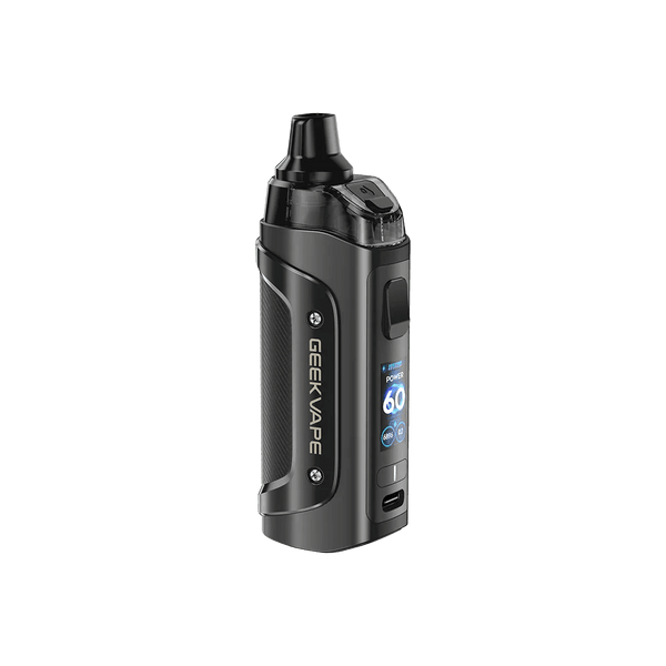 GeekVape Aegis Boost 3 60W Pod Kit hardware with sleek design, adjustable wattage, and compact size for vaping.