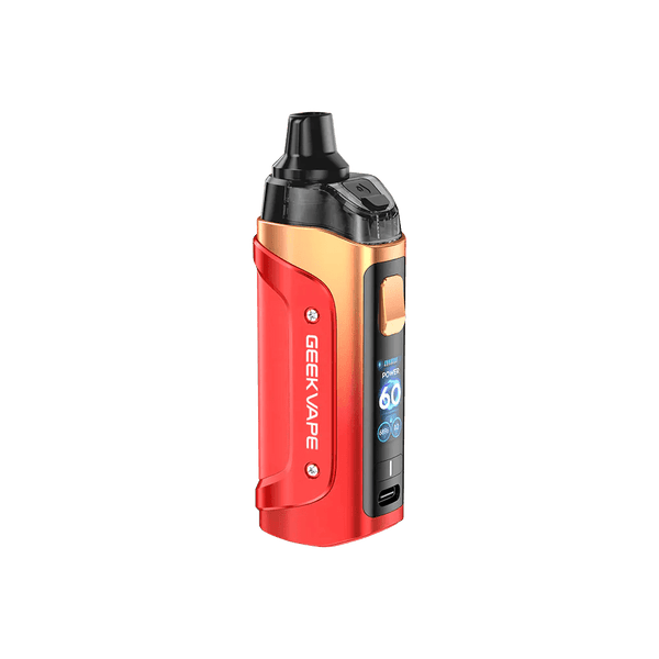 GeekVape Aegis Boost 3 60W pod kit with black and silver design, compact hardware device for vaping, featuring a digital display screen.
