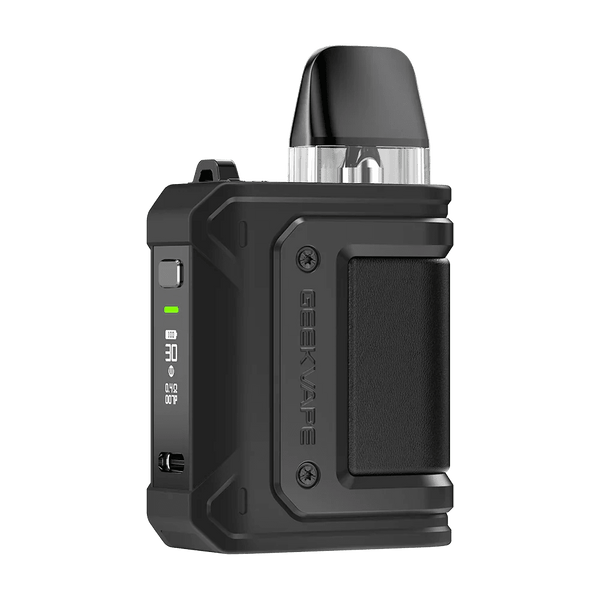 GeekVape Aegis Hero Q 30W pod system, compact hardware with adjustable airflow and sleek design, ideal for vaping on the go.