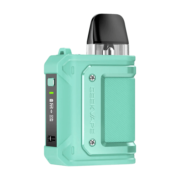 GeekVape Aegis Hero Q 30W Pod System hardware with compact design and black finish, featuring a removable pod and adjustable airflow.