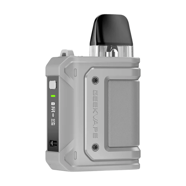 GeekVape Aegis Hero Q 30W pod system with compact design, black color, and ergonomic shape for portable vaping.