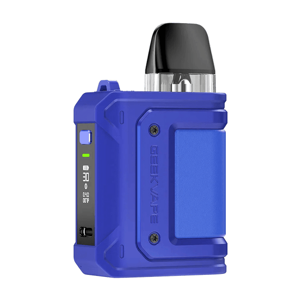GeekVape Aegis Hero Q 30W pod system hardware with compact design and ergonomic grip, shown in black with textured finish.