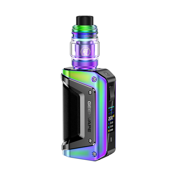 GeekVape Aegis Legend 3 Starter Kit hardware with sleek design, featuring the mod and included accessories for vaping.