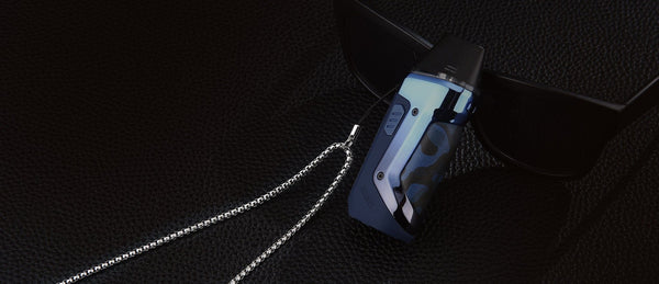 GeekVape Aegis Nano pod system in black with compact design and removable pod, showcasing its hardware features.