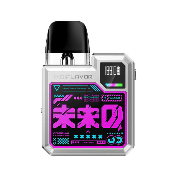 GeekVape Digiflavor Digi-Q Pod System hardware with sleek design, compact size, and ergonomic grip for vape portability.