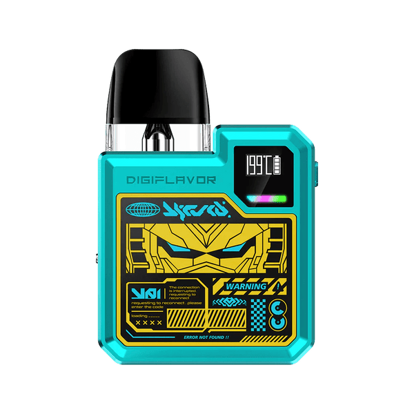 GeekVape Digiflavor Digi-Q pod system hardware with sleek design, compact size, and ergonomic mouthpiece for portable vaping.