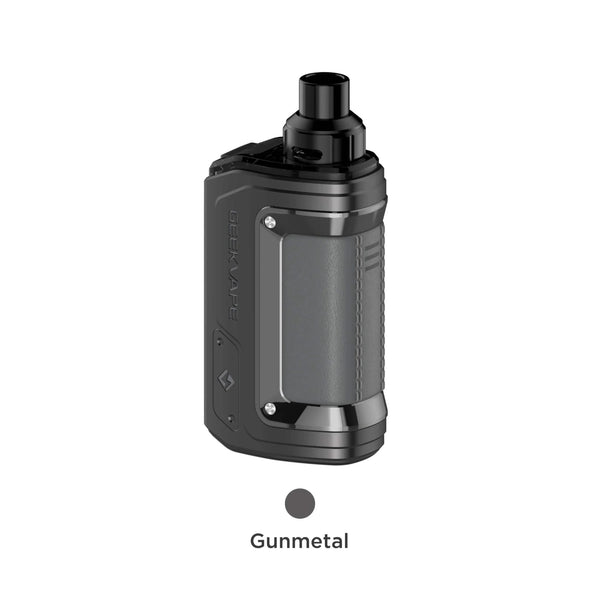 GeekVape H45 Aegis Hero 2 45W pod mod kit, compact hardware with adjustable wattage and durable design, shown with attached pod.