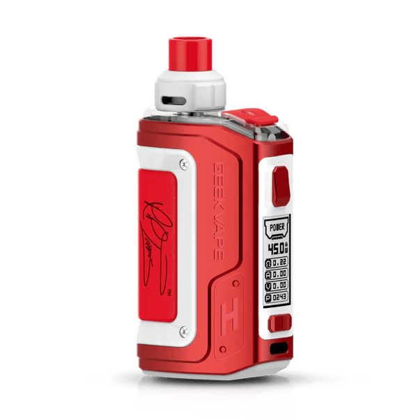 GeekVape H45 Aegis Hero 2 45W pod mod kit with sleek hardware design and ergonomic grip, featuring adjustable wattage and durable build
