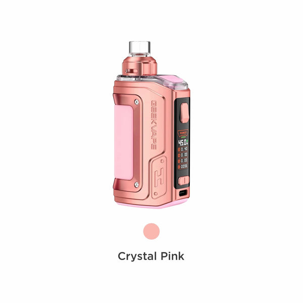 GeekVape H45 Aegis Hero 2 45W pod mod kit with sleek design, compact hardware, and ergonomic build for vaping enthusiasts.