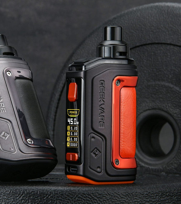 GeekVape H45 Aegis Hero 2 45W Pod Mod Kit hardware with sleek design, compact size, and integrated pod system.