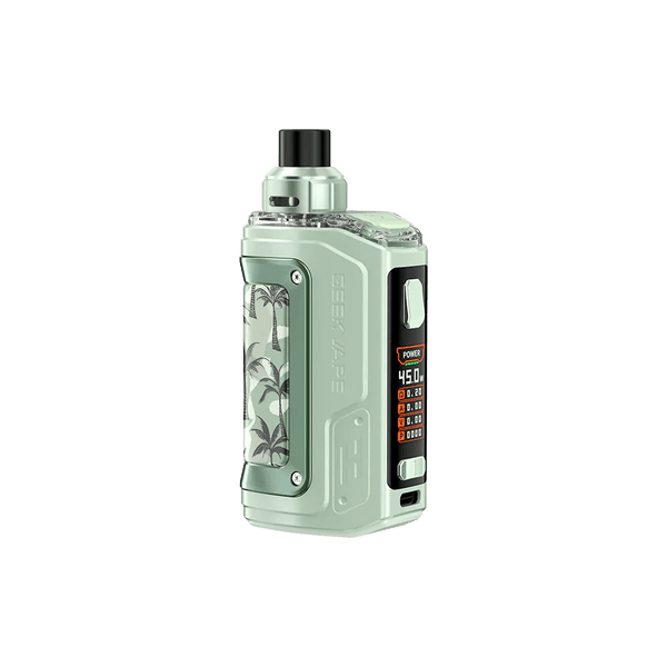 GeekVape H45 Aegis Hero 2 45W pod mod kit with sleek design, featuring a compact hardware device for vaping.
