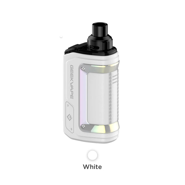 GeekVape H45 Aegis Hero 2 45W pod mod kit with sleek design and compact hardware, featuring adjustable wattage and durable construction.