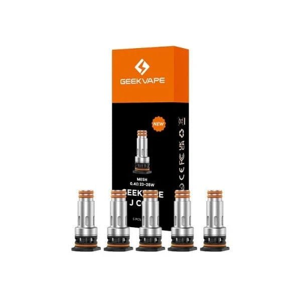 GeekVape J Series Mesh Coils for vape devices, showing multiple coils with mesh design for enhanced flavor and vapor production.