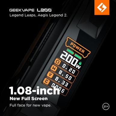GeekVape L200 Aegis Legend 2 200W Kit hardware with rugged design, featuring mod and tank for vaping enthusiasts