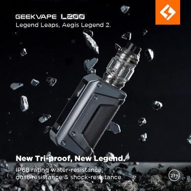 GeekVape L200 Aegis Legend 2 200W Kit with rugged design, mod and tank, showcasing the durable hardware of GeekVape vaping kit.