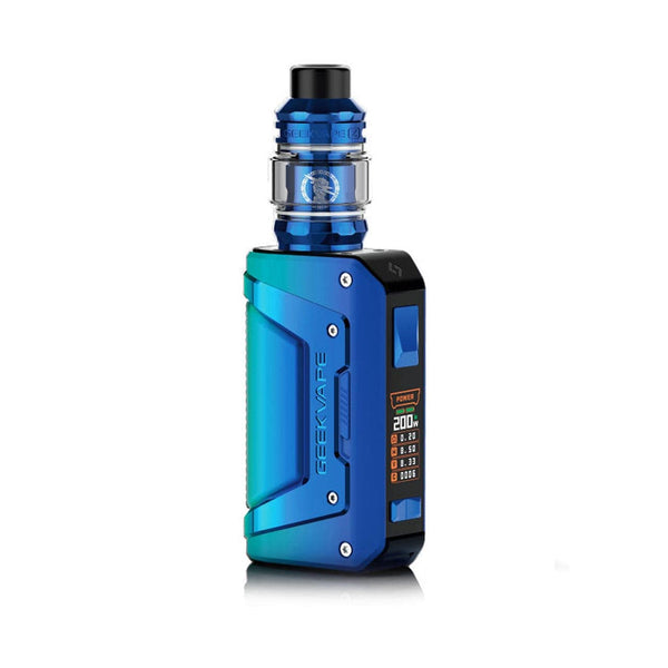 GeekVape L200 Aegis Legend 2 200W Kit hardware with rugged design and large display screen, showcasing the vaping device and accessories.