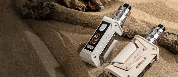 GeekVape L200 Classic 200W starter kit with sleek hardware, featuring a mod and tank for vaping enthusiasts.