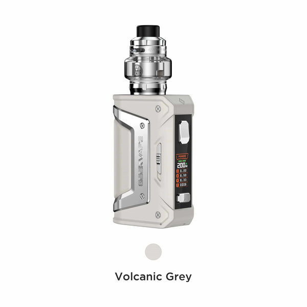 GeekVape L200 Classic 200W starter kit with vape mod and accessories, featuring sleek design and detailed hardware components.