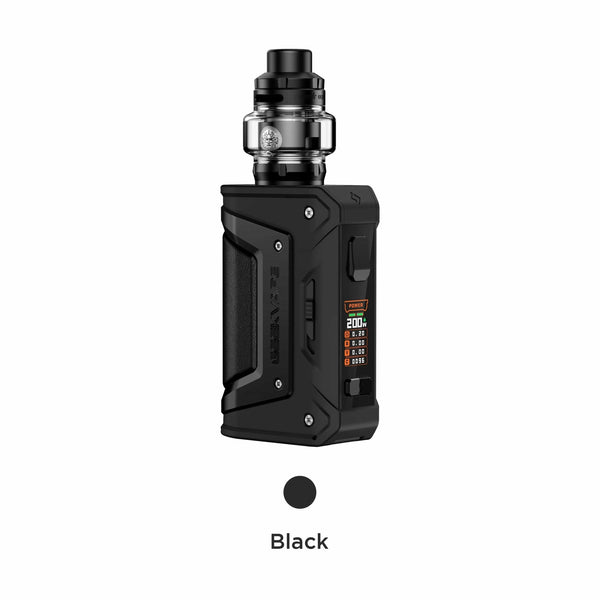GeekVape L200 Classic 200W Starter Kit with sleek hardware, featuring a mod and tank for vaping enthusiasts.