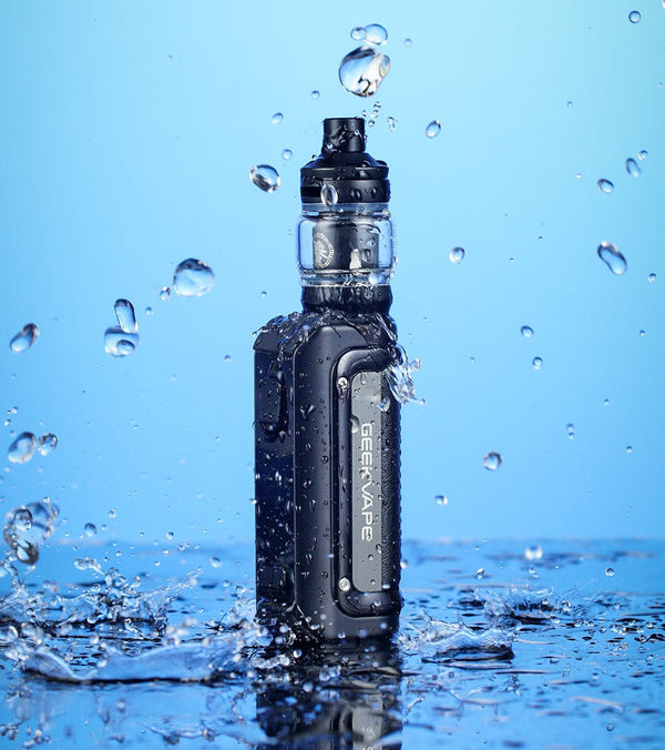 GeekVape M100 Aegis Mini 2 100W starter kit with compact mod and matching tank, durable hardware for vaping enthusiasts.