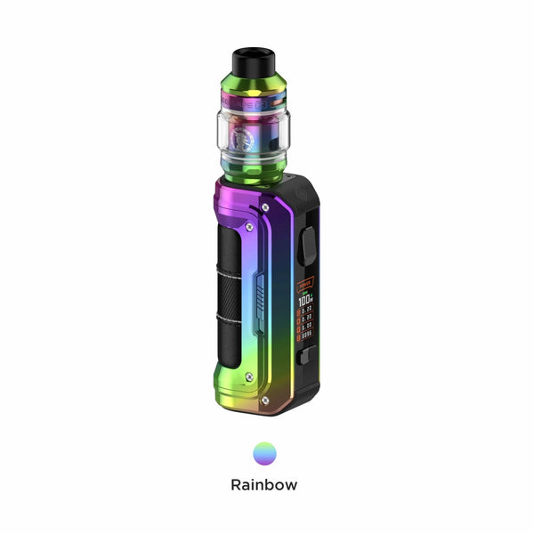 GeekVape Max100 Aegis Max 2 hardware kit with mod and tank, featuring rugged design and adjustable airflow for vaping enthusiasts.